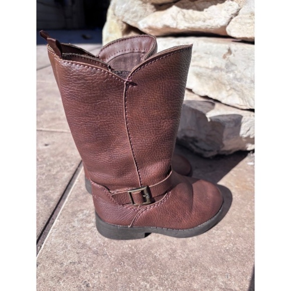 Baby Girl Brown Zip-Up Boots Size 6 Oshkosh B'gosh Size 6 - Picture 2 of 8